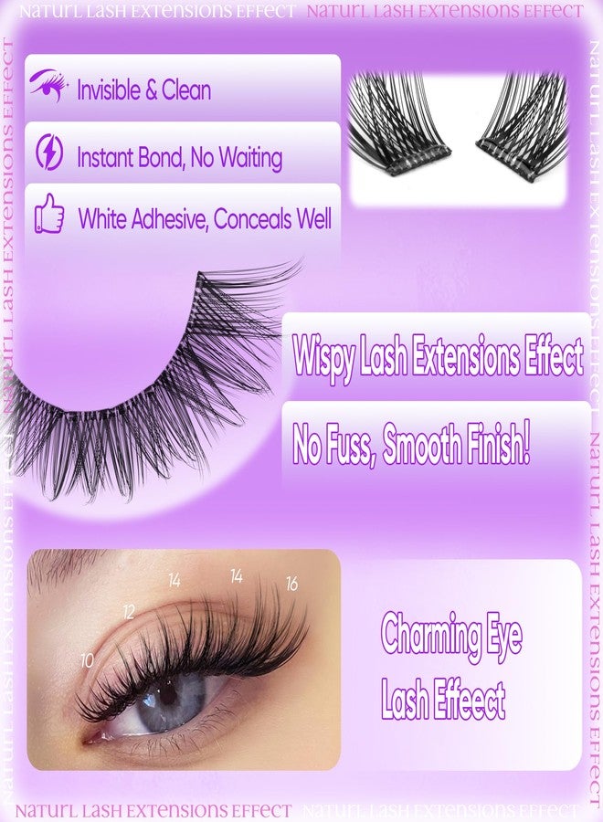 zenotti Self Adhesive Eyelash Clusters Natural Self Adhesive Lashes Cluster No Glue Eyelashes Press on Lashes Pre Glued Wispy Cluster Eyelash Extensions 8-16mm 120Pcs by zenotti - Image 5